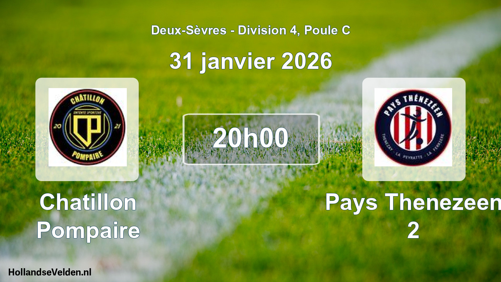 Geplande wedstrijd: Chatillon Pompaire - Pays Thenezeen 2 (31 januari 2026)
