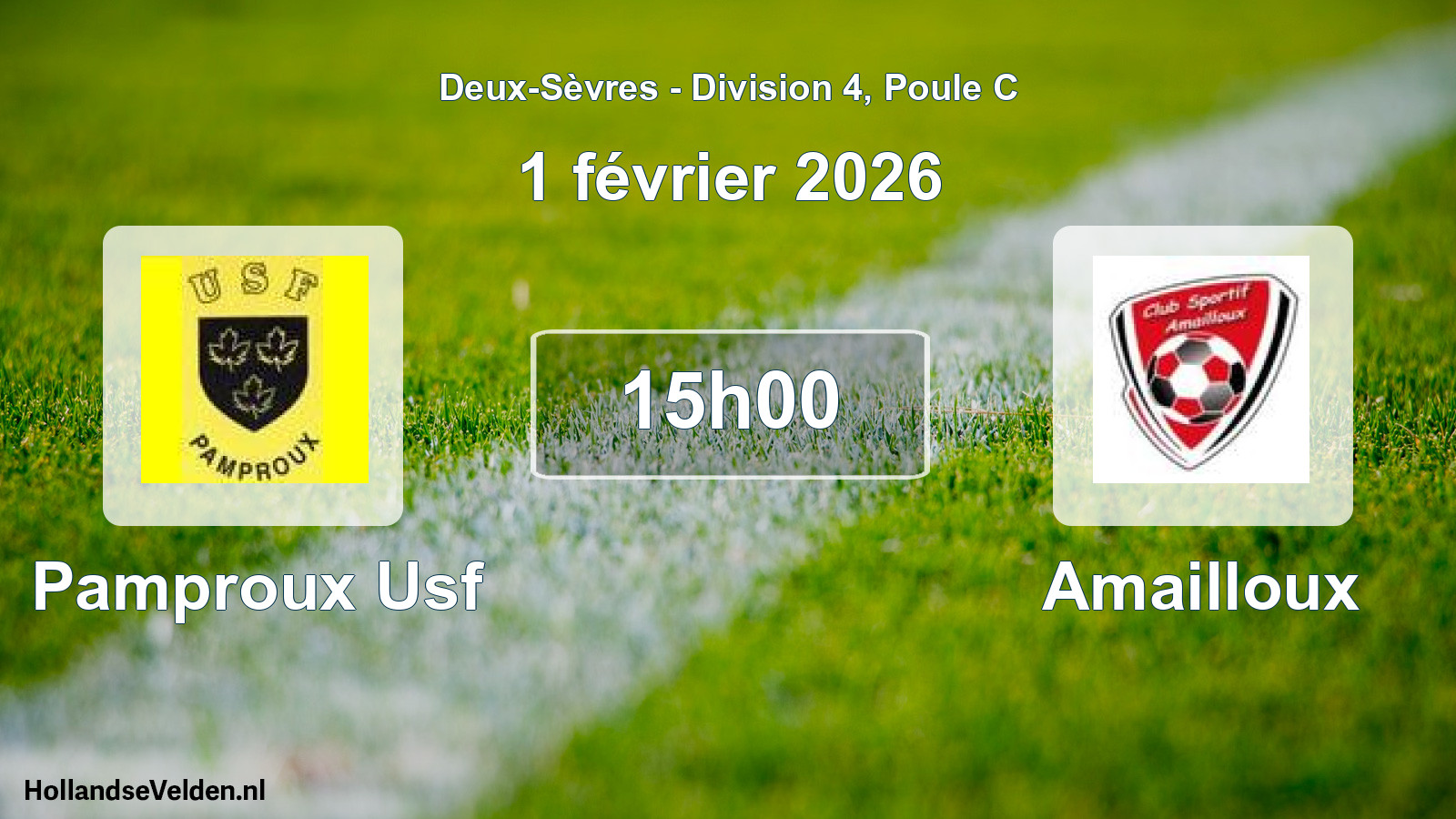 Geplande wedstrijd: Pamproux Usf - Amailloux (1 februari 2026)
