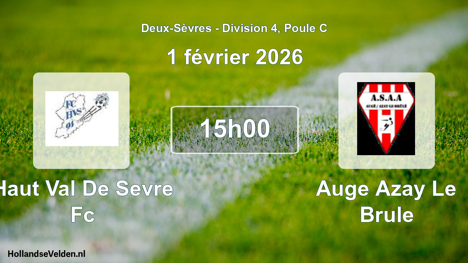 Geplande wedstrijd: Haut Val De Sevre Fc - Auge Azay Le Brule (1 februari 2026)
