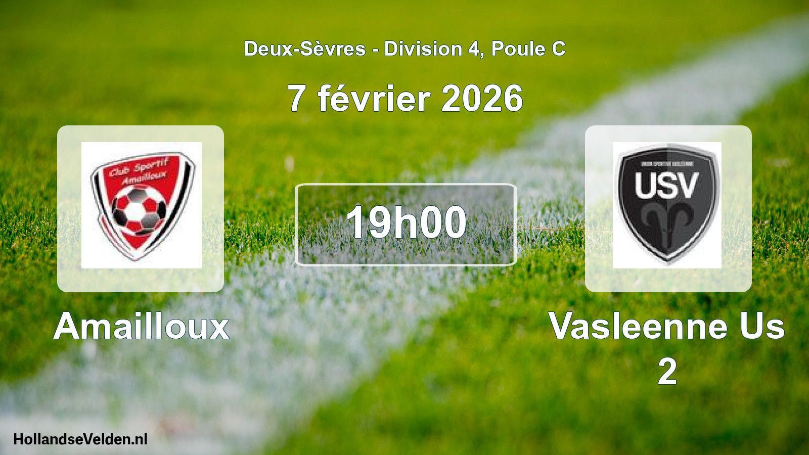 Geplande wedstrijd: Amailloux - Vasleenne Us 2 (7 februari 2026)