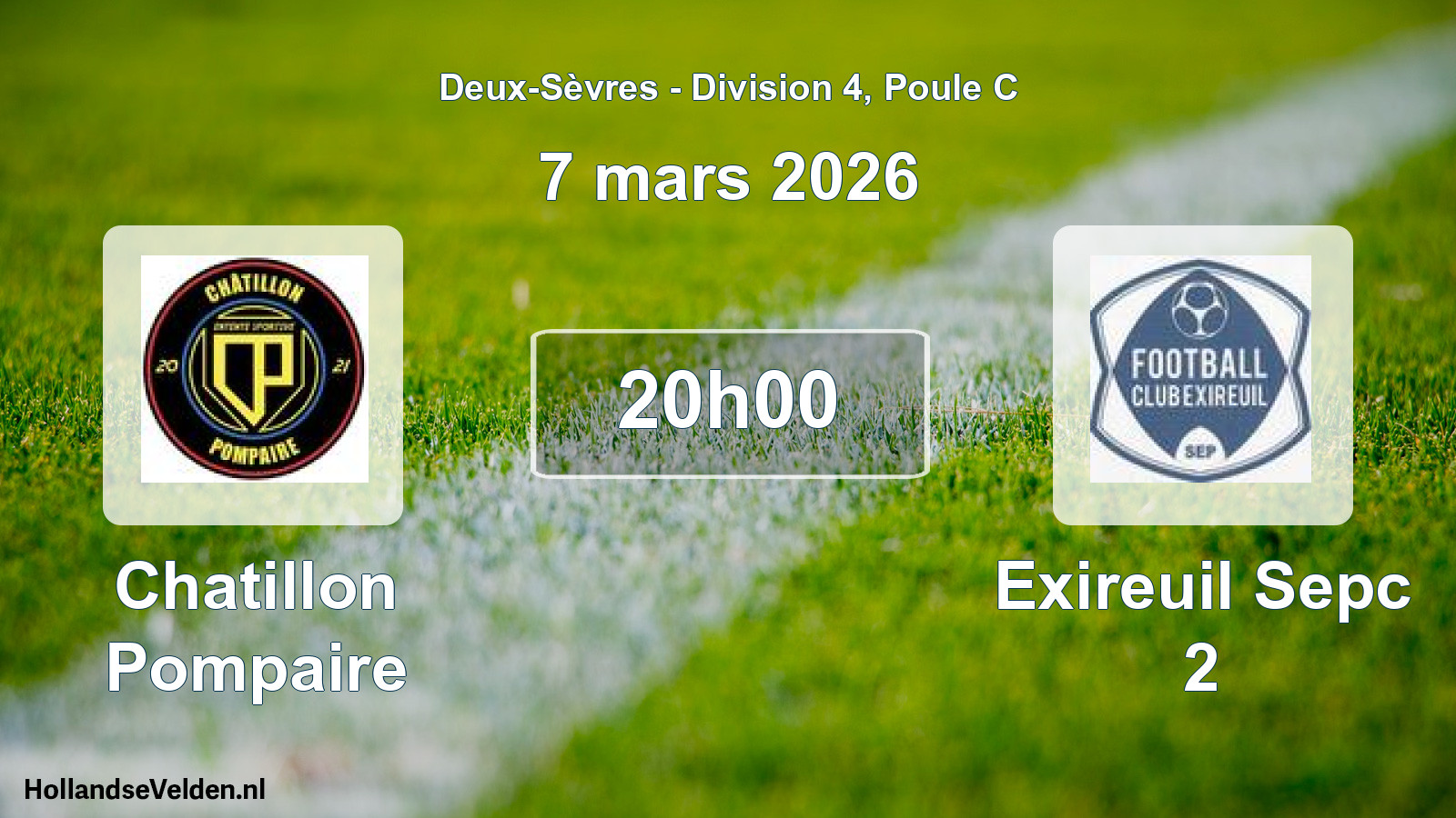 Geplande wedstrijd: Chatillon Pompaire - Exireuil Sepc 2 (7 maart 2026)