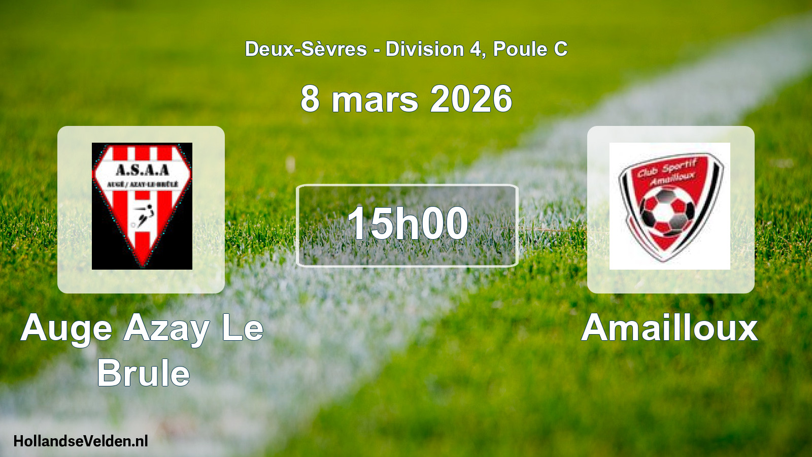 Geplande wedstrijd: Auge Azay Le Brule - Amailloux (8 mars 2026)