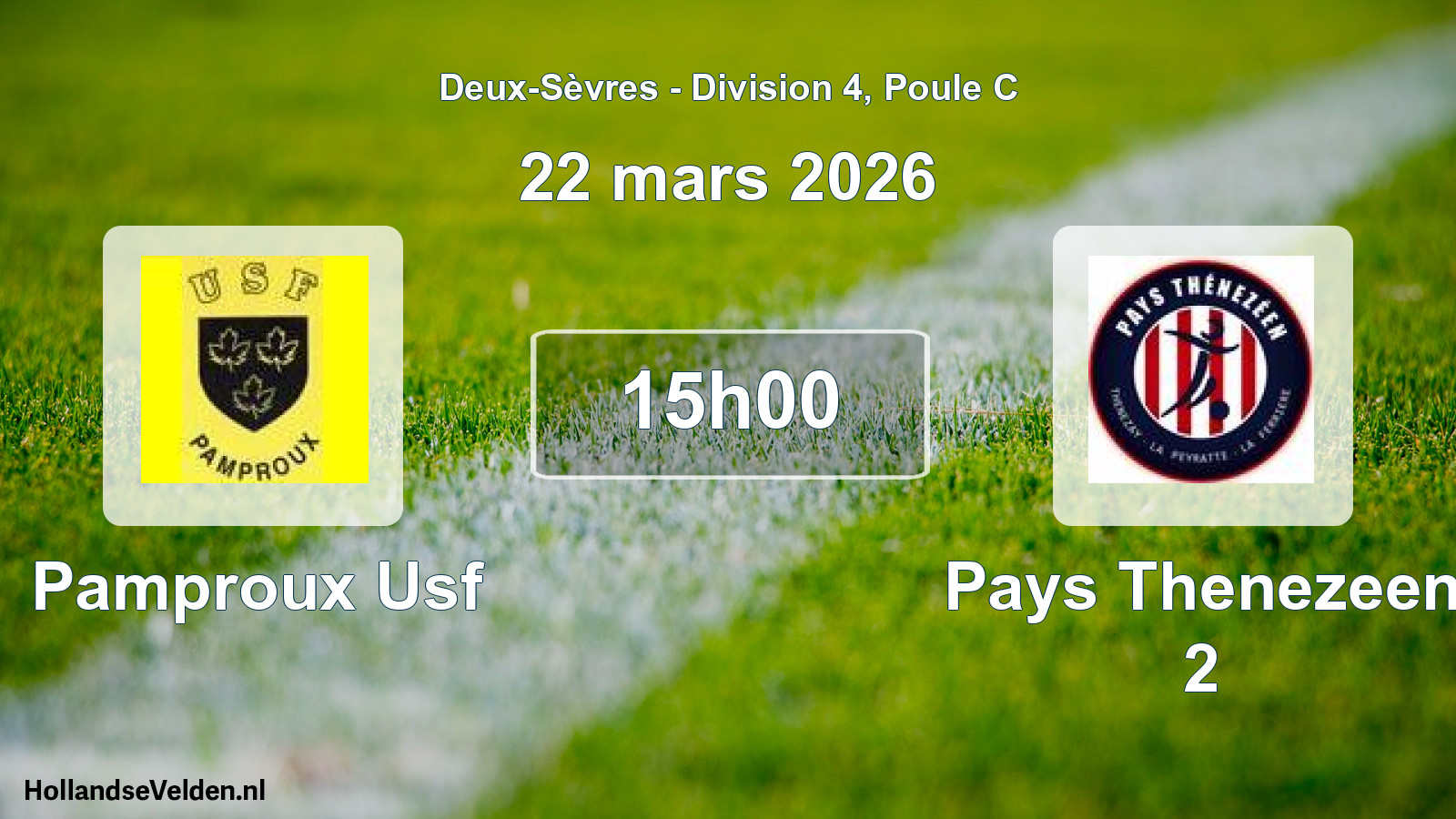 Geplande wedstrijd: Pamproux Usf - Pays Thenezeen 2 (22 maart 2026)