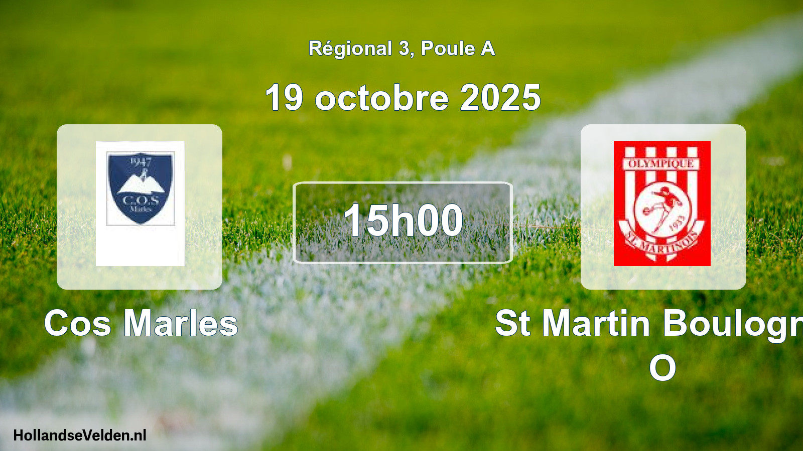 Geplande wedstrijd: Cos Marles - St Martin Boulogne O (19 oktober 2025)