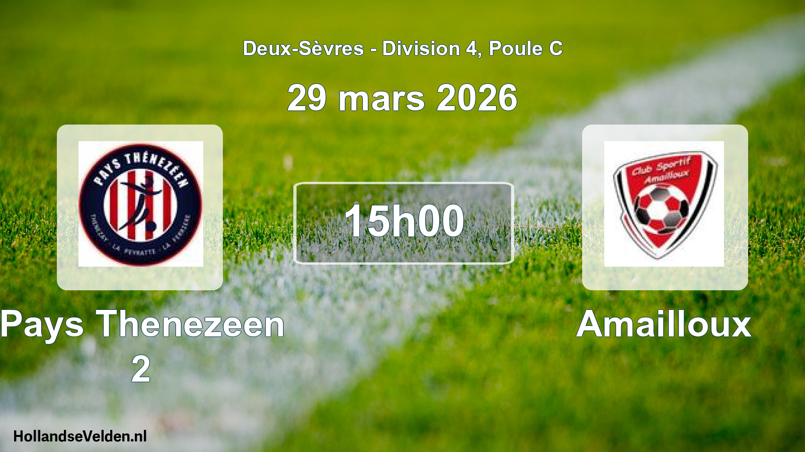 Geplande wedstrijd: Pays Thenezeen 2 - Amailloux (29 maart 2026)