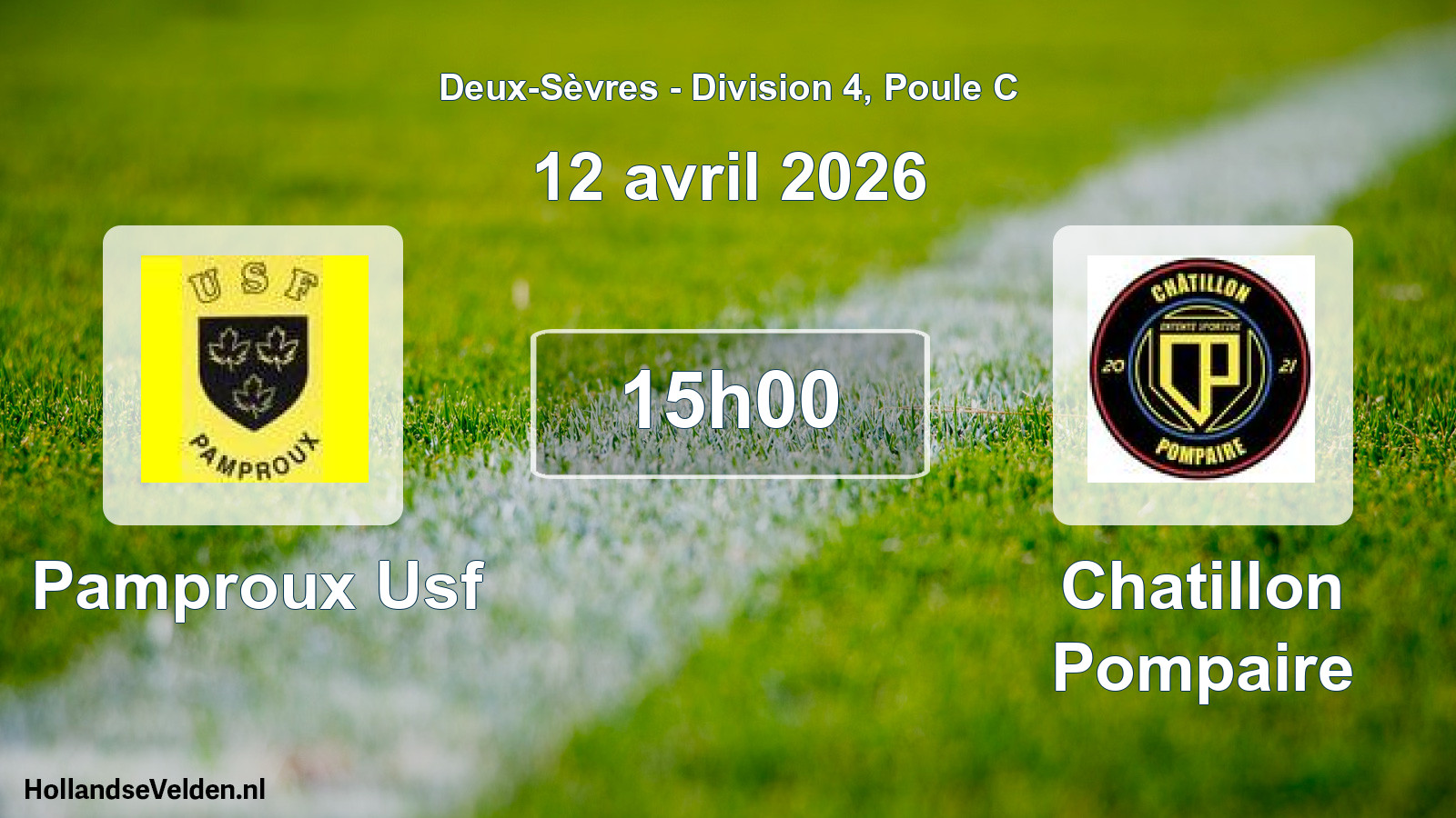 Geplande wedstrijd: Pamproux Usf - Chatillon Pompaire (12 april 2026)