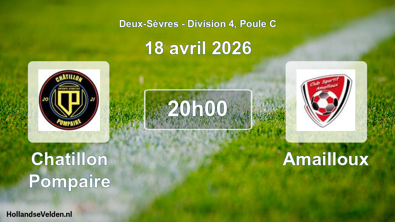 Geplande wedstrijd: Chatillon Pompaire - Amailloux (18 april 2026)