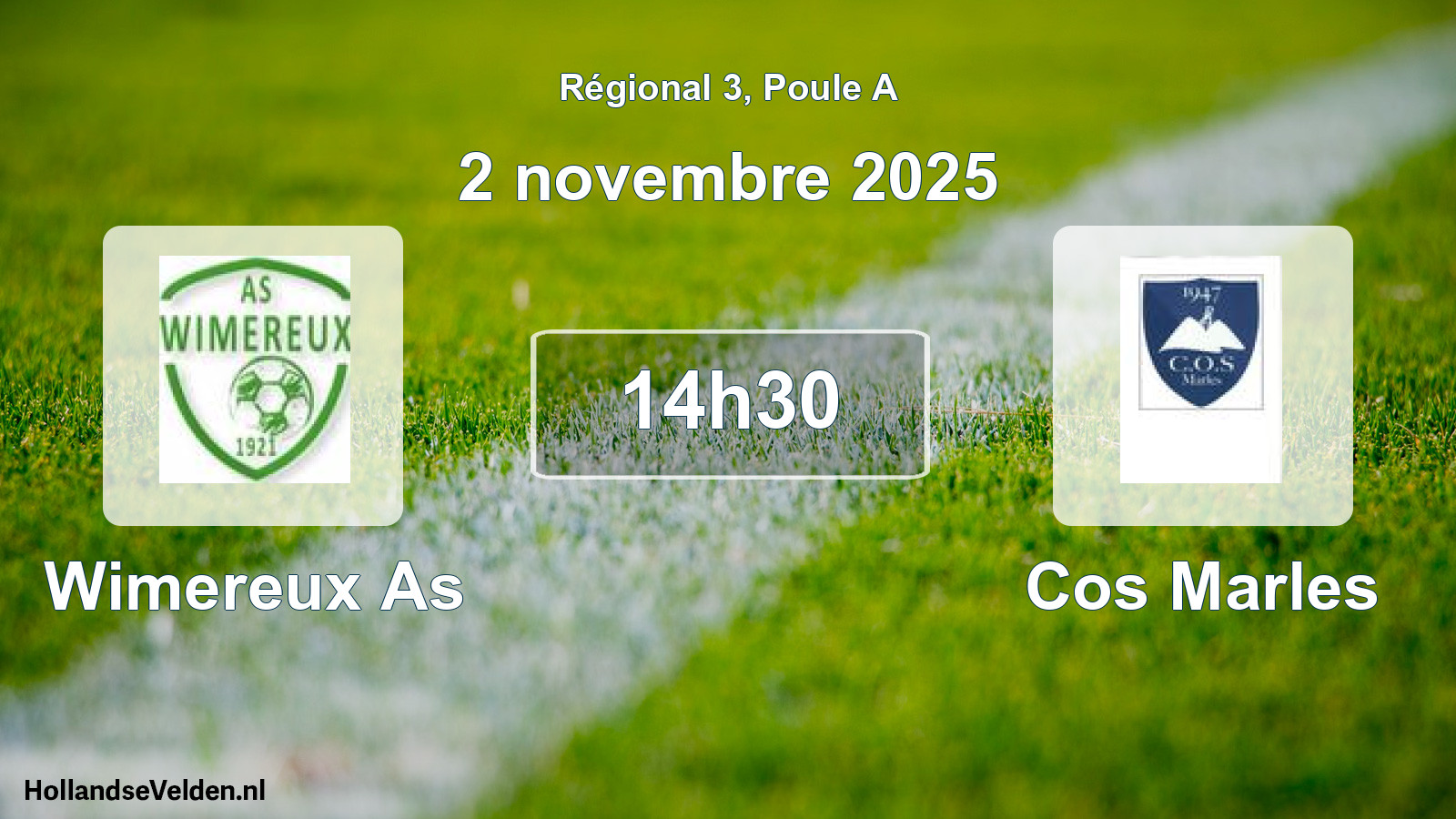Geplande wedstrijd: Wimereux As - Cos Marles (2 novembre 2025)
