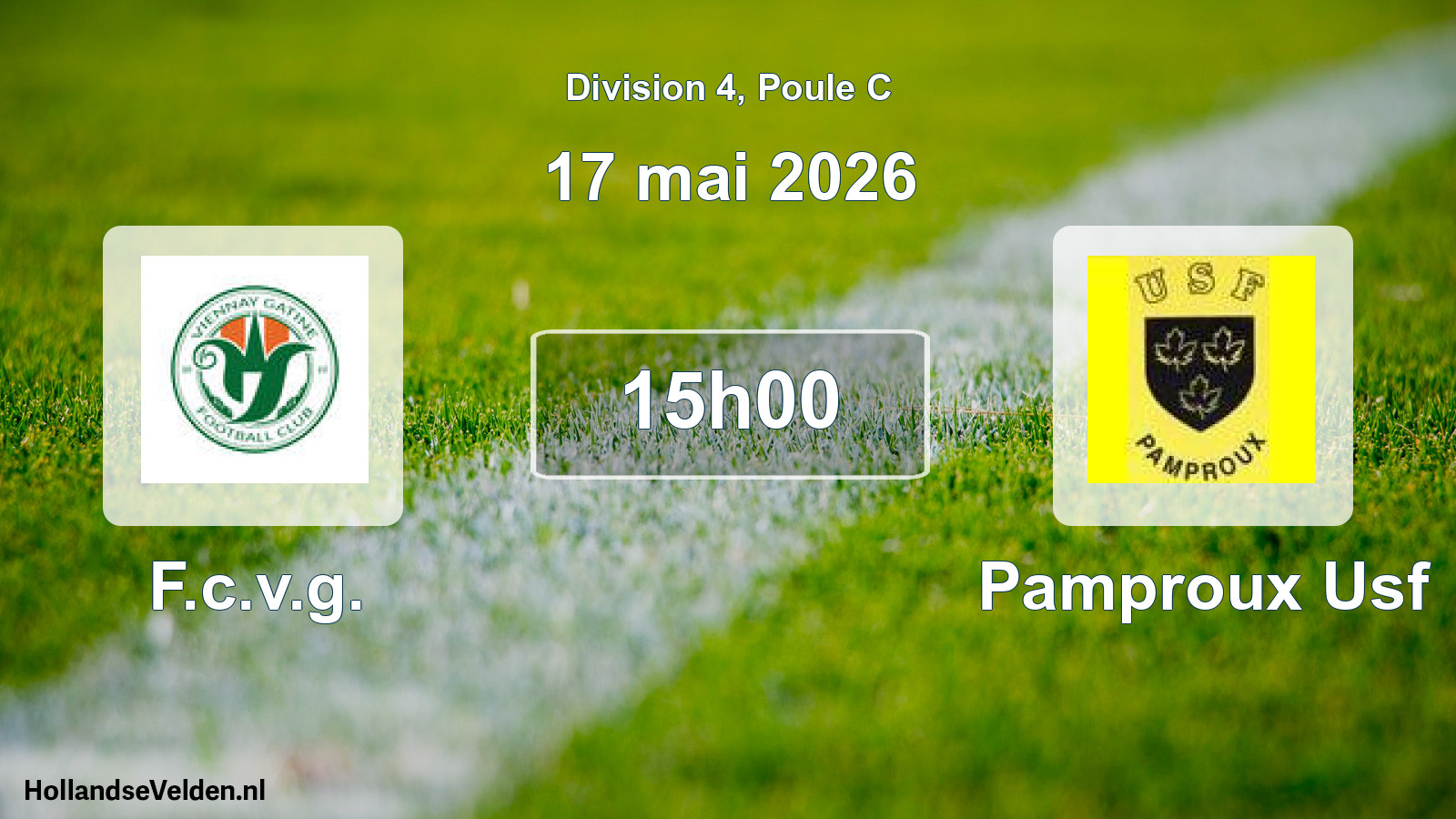 Geplande wedstrijd: F.c.v.g. - Pamproux Usf (17 mei 2026)
