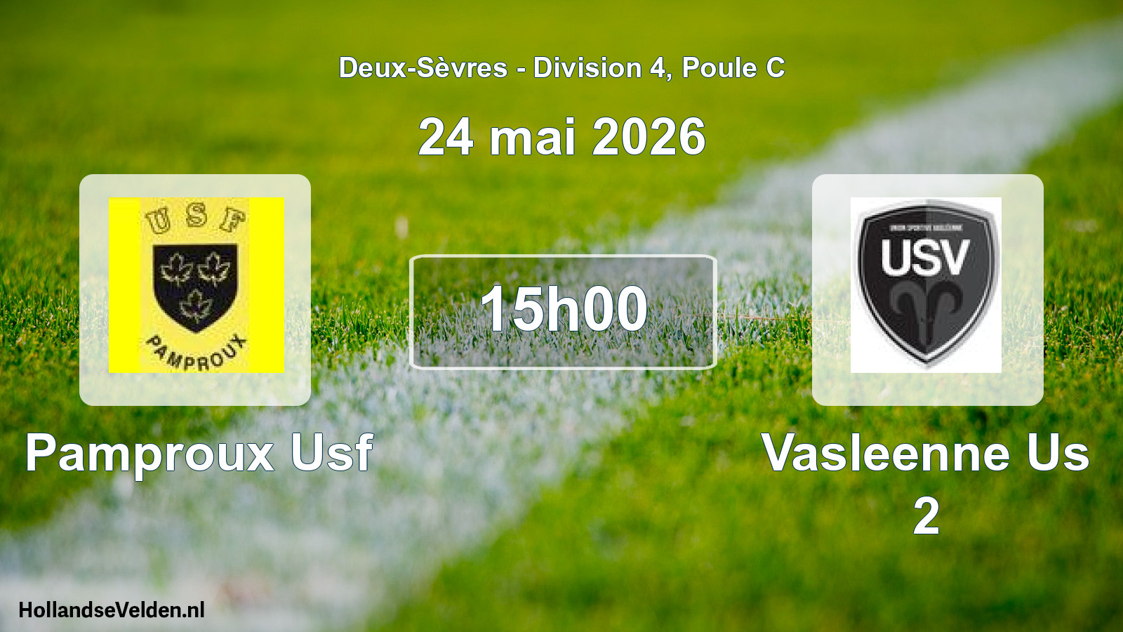 Geplande wedstrijd: Pamproux Usf - Vasleenne Us 2 (24 mei 2026)