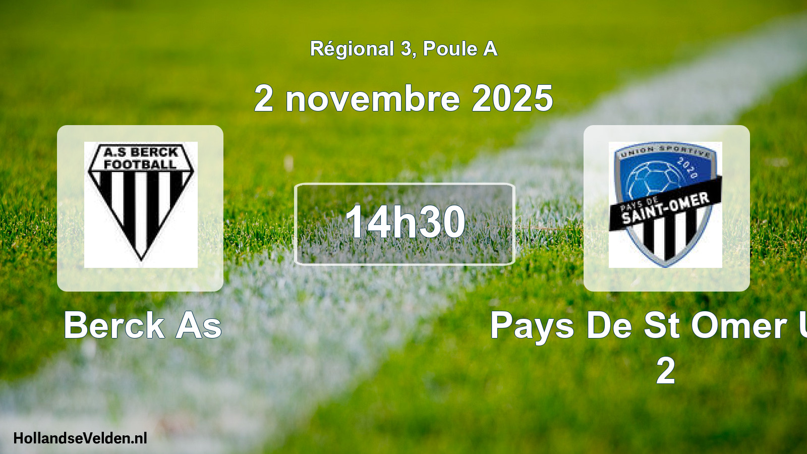 Scheduled Match: Berck As - Pays De St Omer Us 2 (2 November 2025)