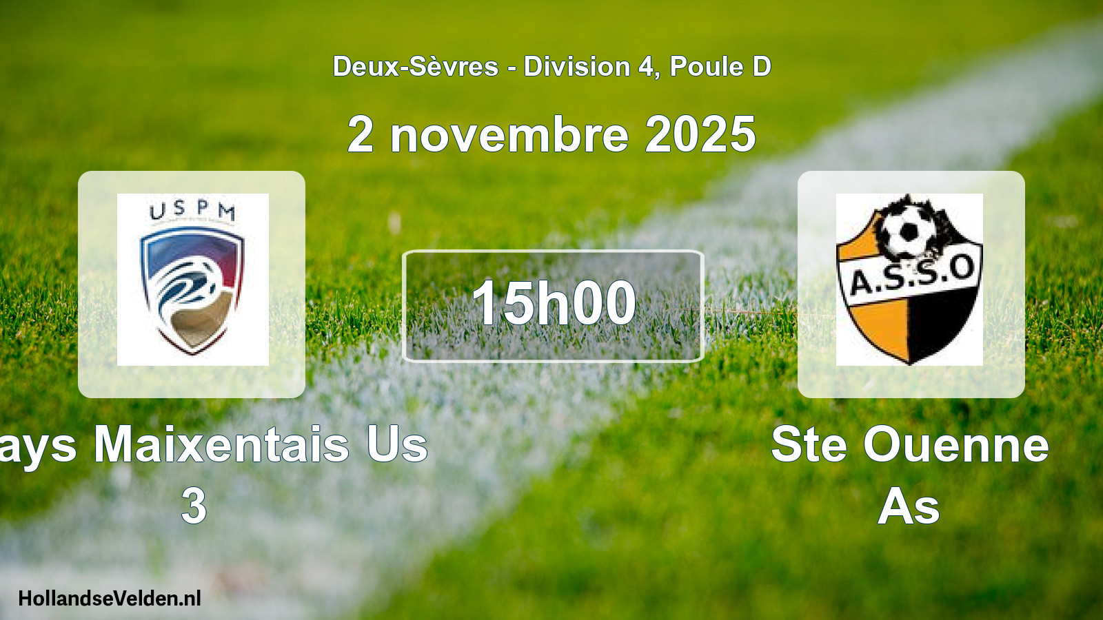 Geplande wedstrijd: Pays Maixentais Us 3 - Ste Ouenne As (2 novembre 2025)