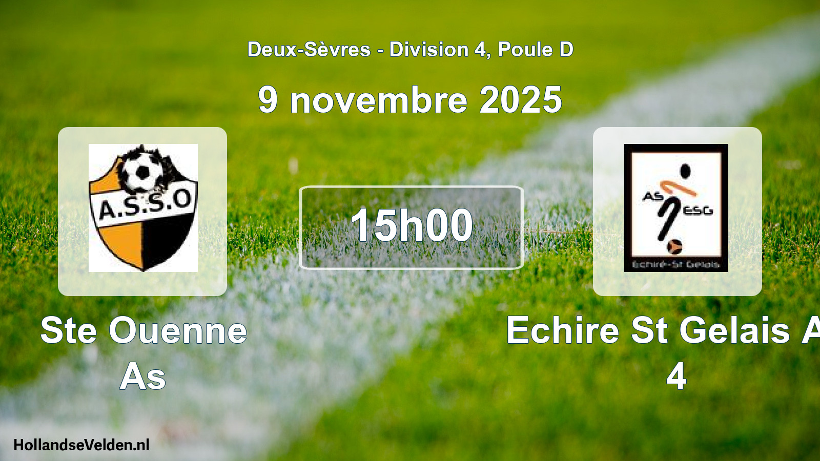 Geplande wedstrijd: Ste Ouenne As - Echire St Gelais As 4 (9 novembre 2025)