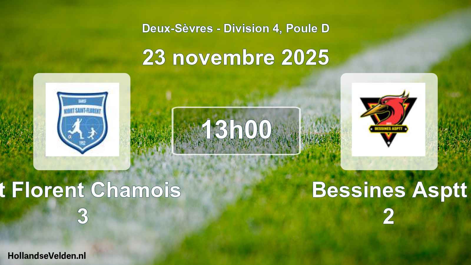 Geplande wedstrijd: St Florent Chamois 3 - Bessines Asptt 2 (23 novembre 2025)