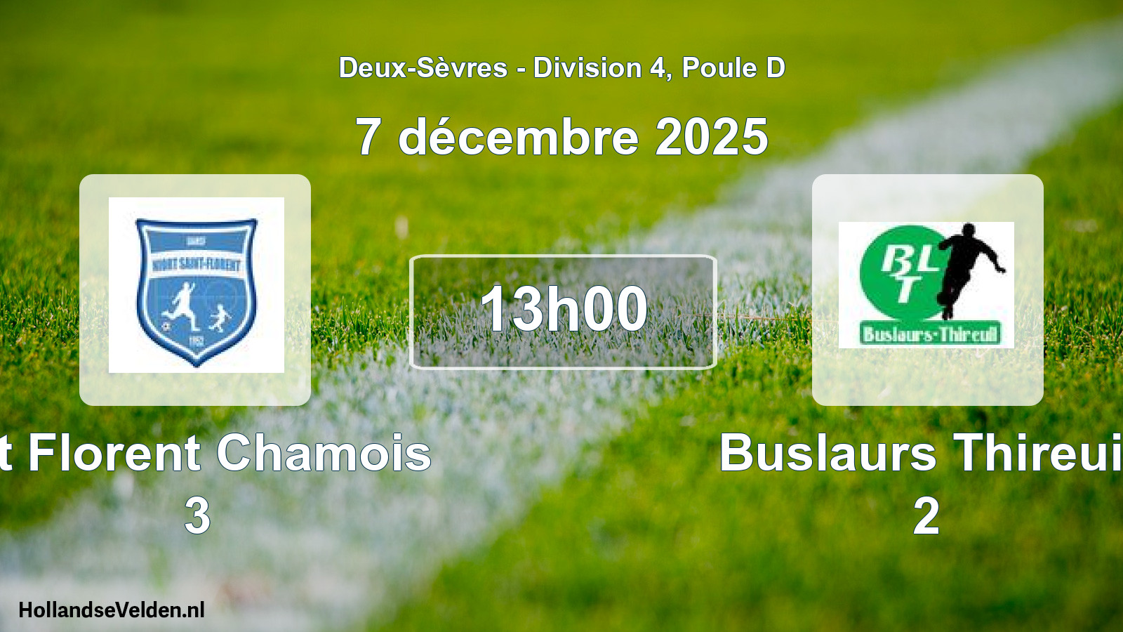 Geplande wedstrijd: St Florent Chamois 3 - Buslaurs Thireuil 2 (7 décembre 2025)