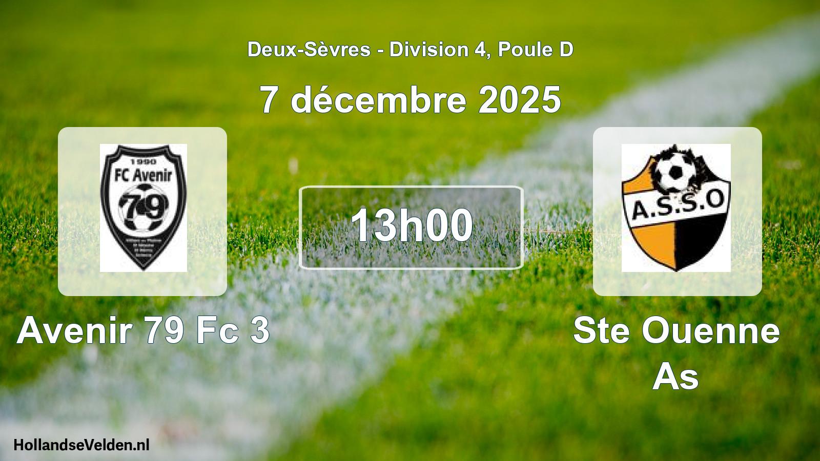 Geplande wedstrijd: Avenir 79 Fc 3 - Ste Ouenne As (7 décembre 2025)
