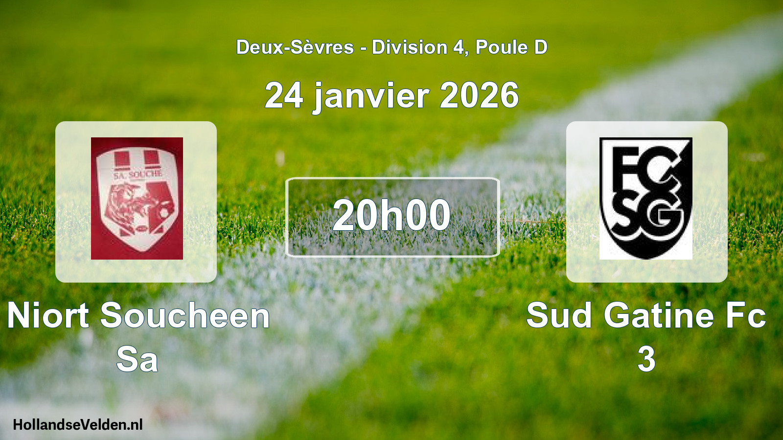 Geplande wedstrijd: Niort Soucheen Sa - Sud Gatine Fc 3 (24 janvier 2026)