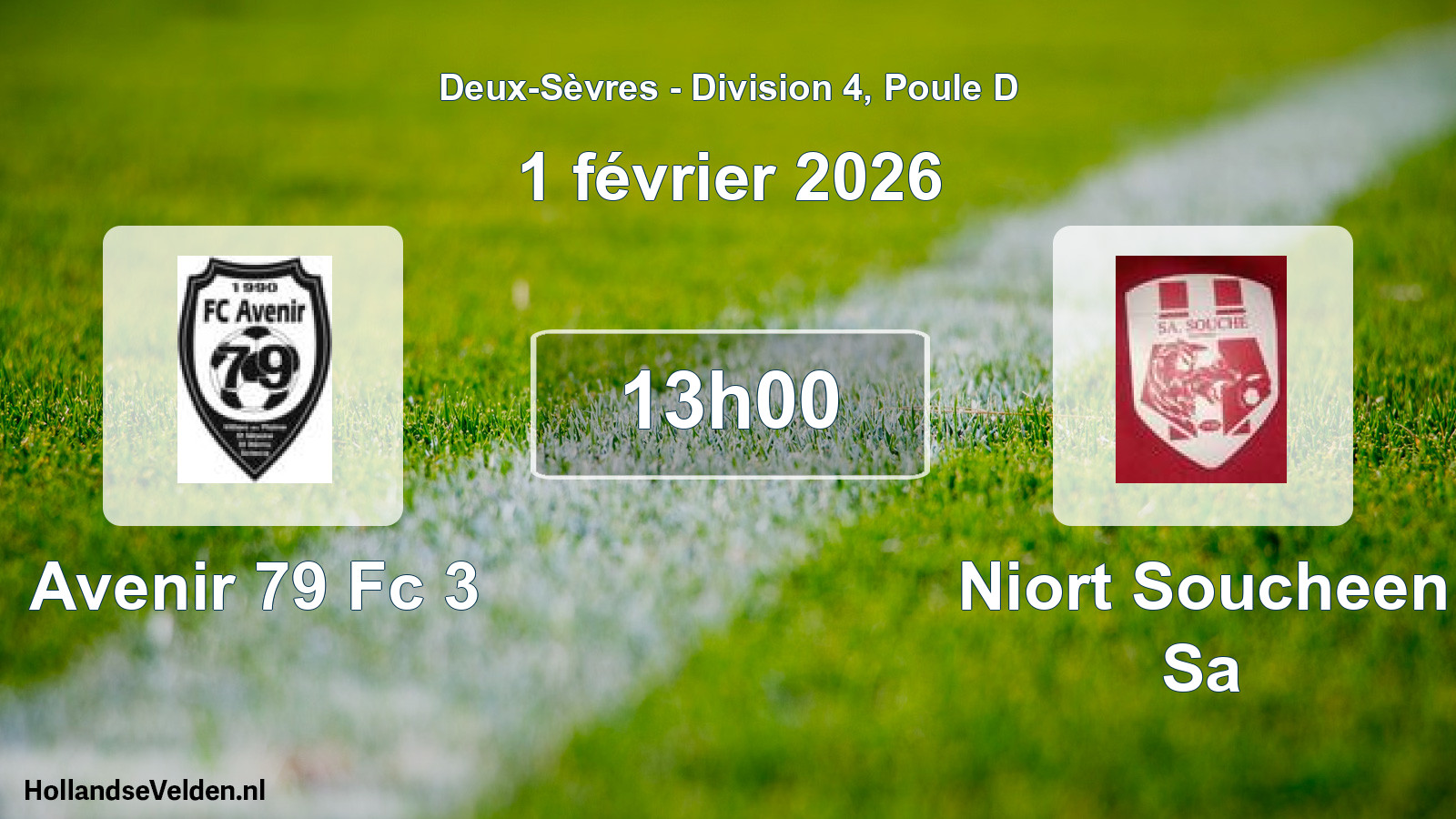 Geplande wedstrijd: Avenir 79 Fc 3 - Niort Soucheen Sa (1 février 2026)
