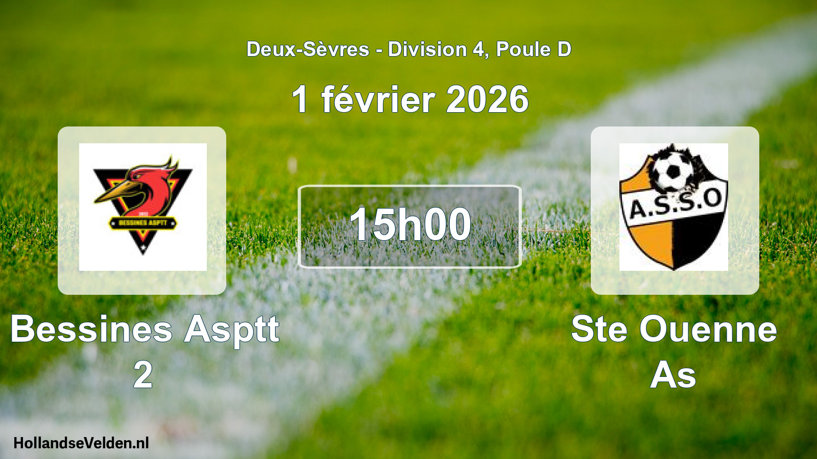 Geplande wedstrijd: Bessines Asptt 2 - Ste Ouenne As (1 février 2026)