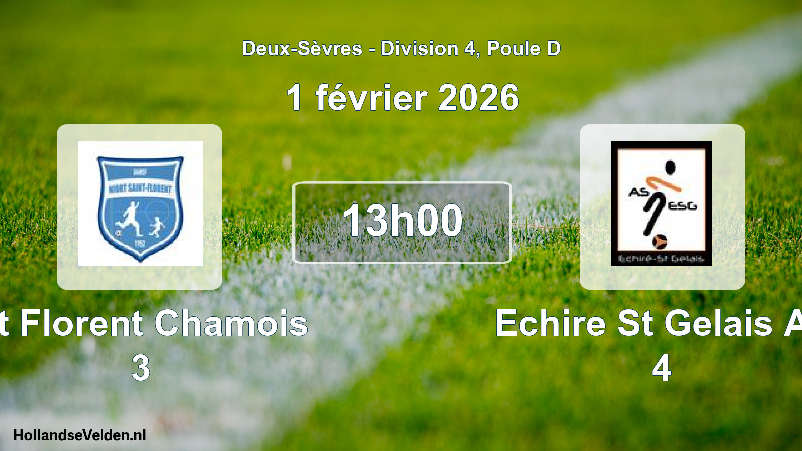 Scheduled Match: St Florent Chamois 3 - Echire St Gelais As 4 (1 February 2026)