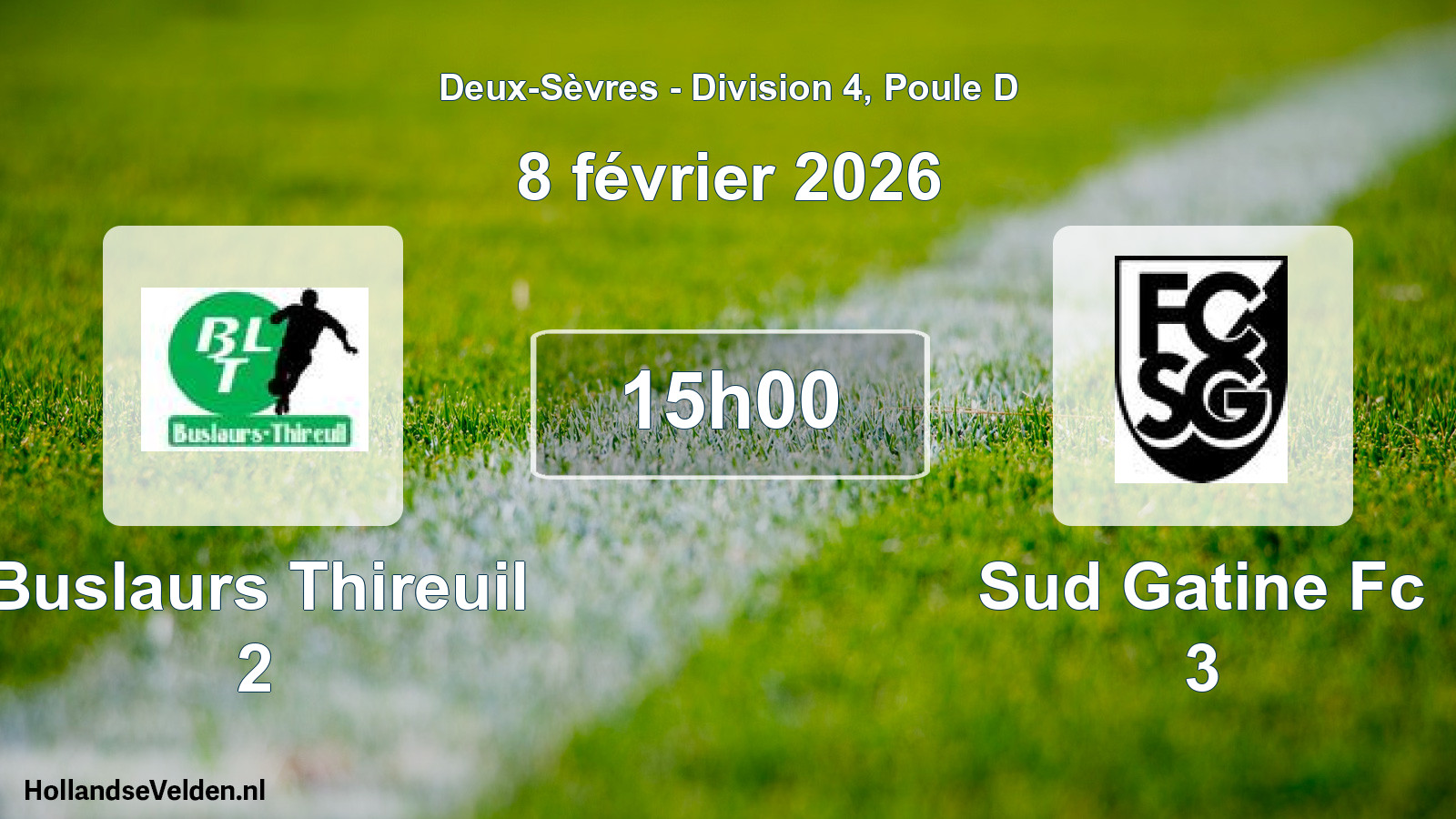 Geplande wedstrijd: Buslaurs Thireuil 2 - Sud Gatine Fc 3 (8 février 2026)