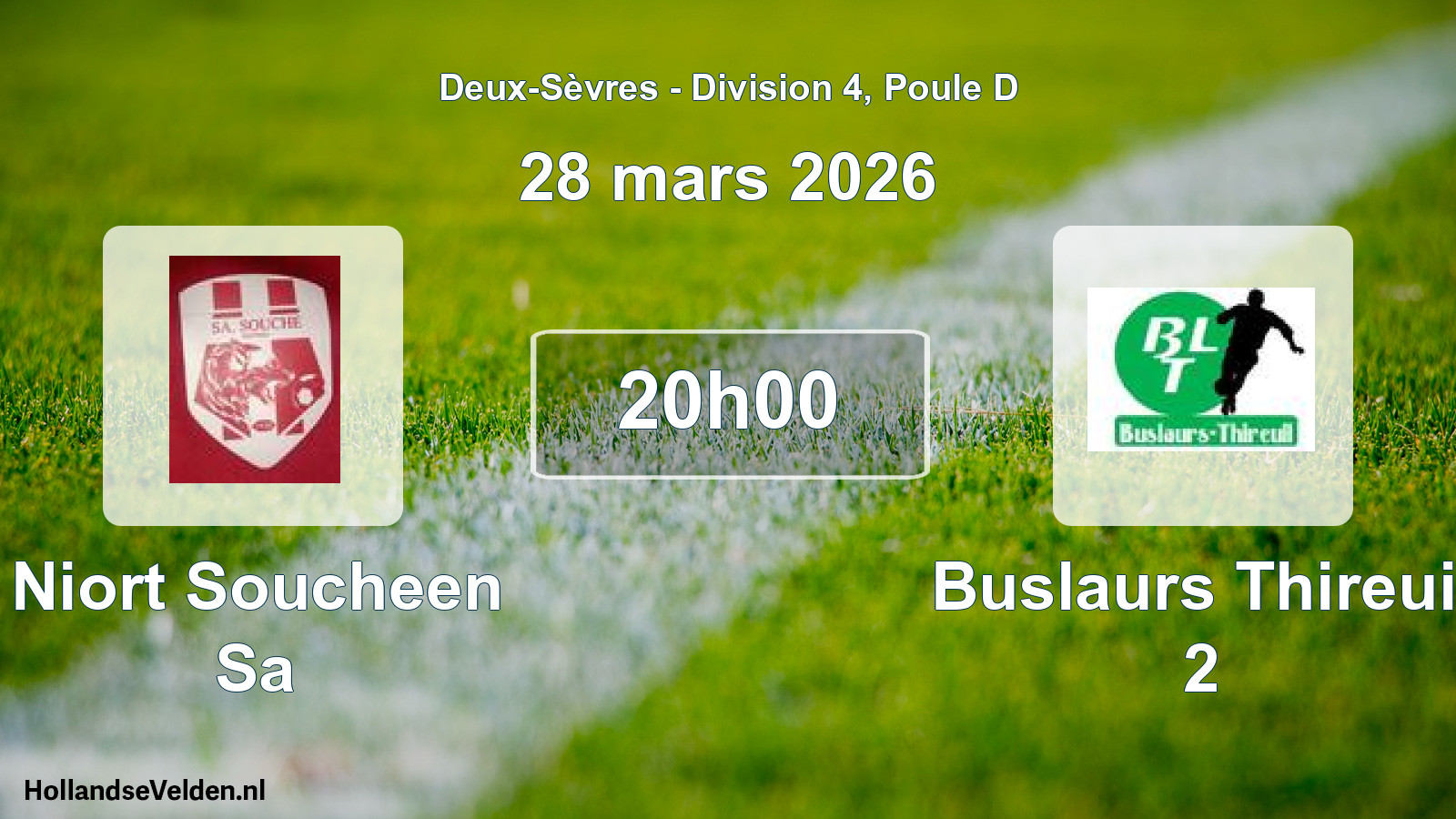 Geplande wedstrijd: Niort Soucheen Sa - Buslaurs Thireuil 2 (28 mars 2026)