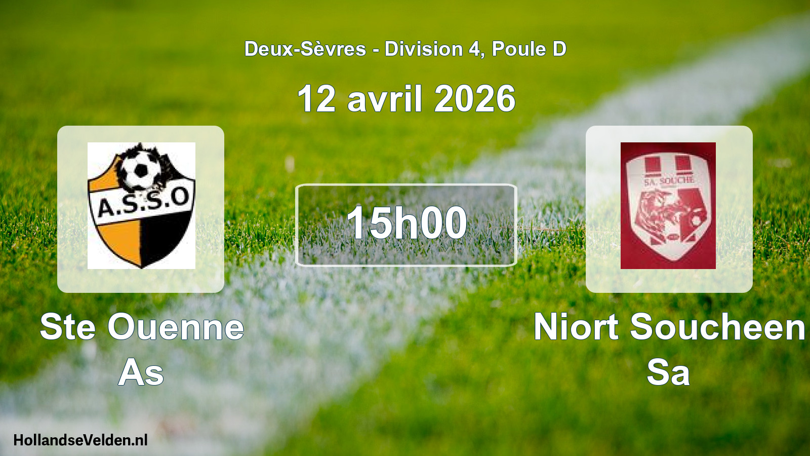 Geplande wedstrijd: Ste Ouenne As - Niort Soucheen Sa (12 avril 2026)
