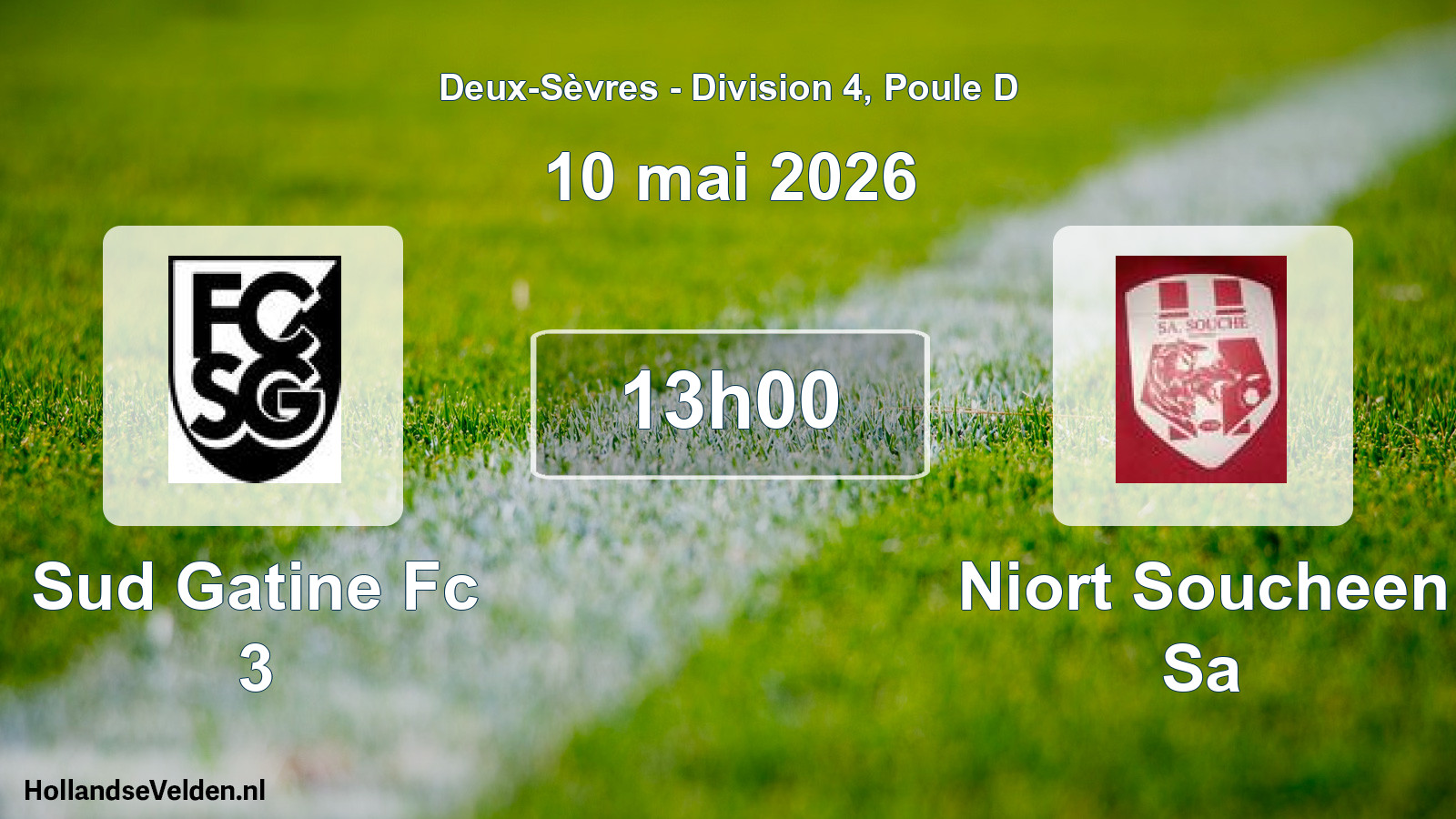 Geplande wedstrijd: Sud Gatine Fc 3 - Niort Soucheen Sa (10 mei 2026)