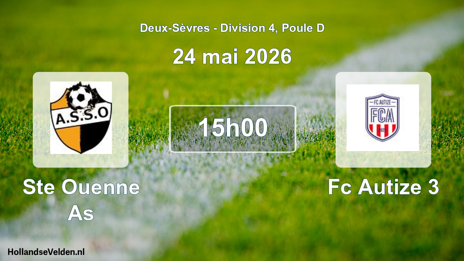 Geplande wedstrijd: Ste Ouenne As - Fc Autize 3 (24 mei 2026)