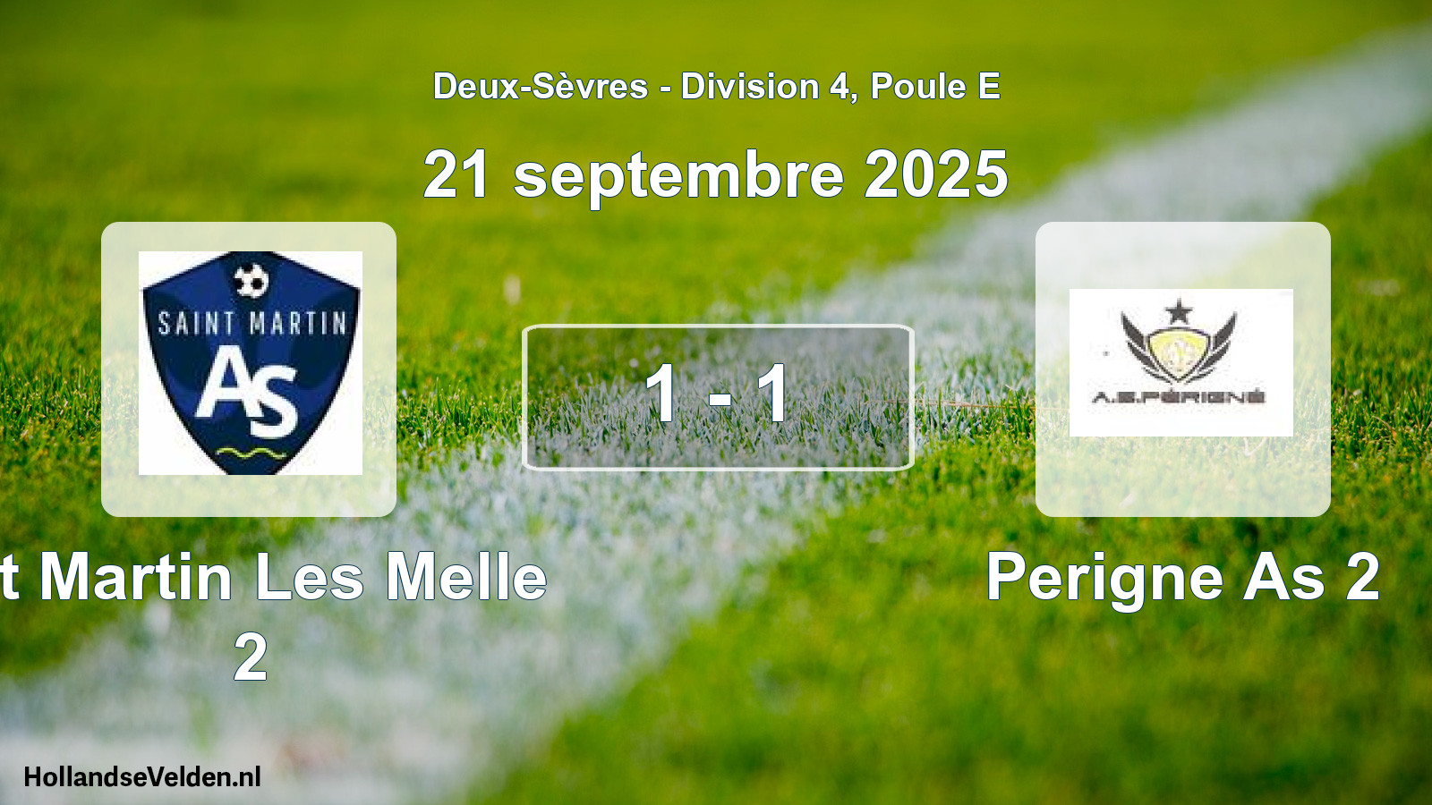 Gespeelde wedstrijd: St Martin Les Melle 2 - Perigne As 2 1 - 1 (21 september 2025)