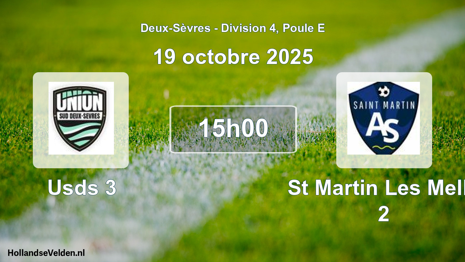 Geplande wedstrijd: Usds 3 - St Martin Les Melle 2 (19 octobre 2025)