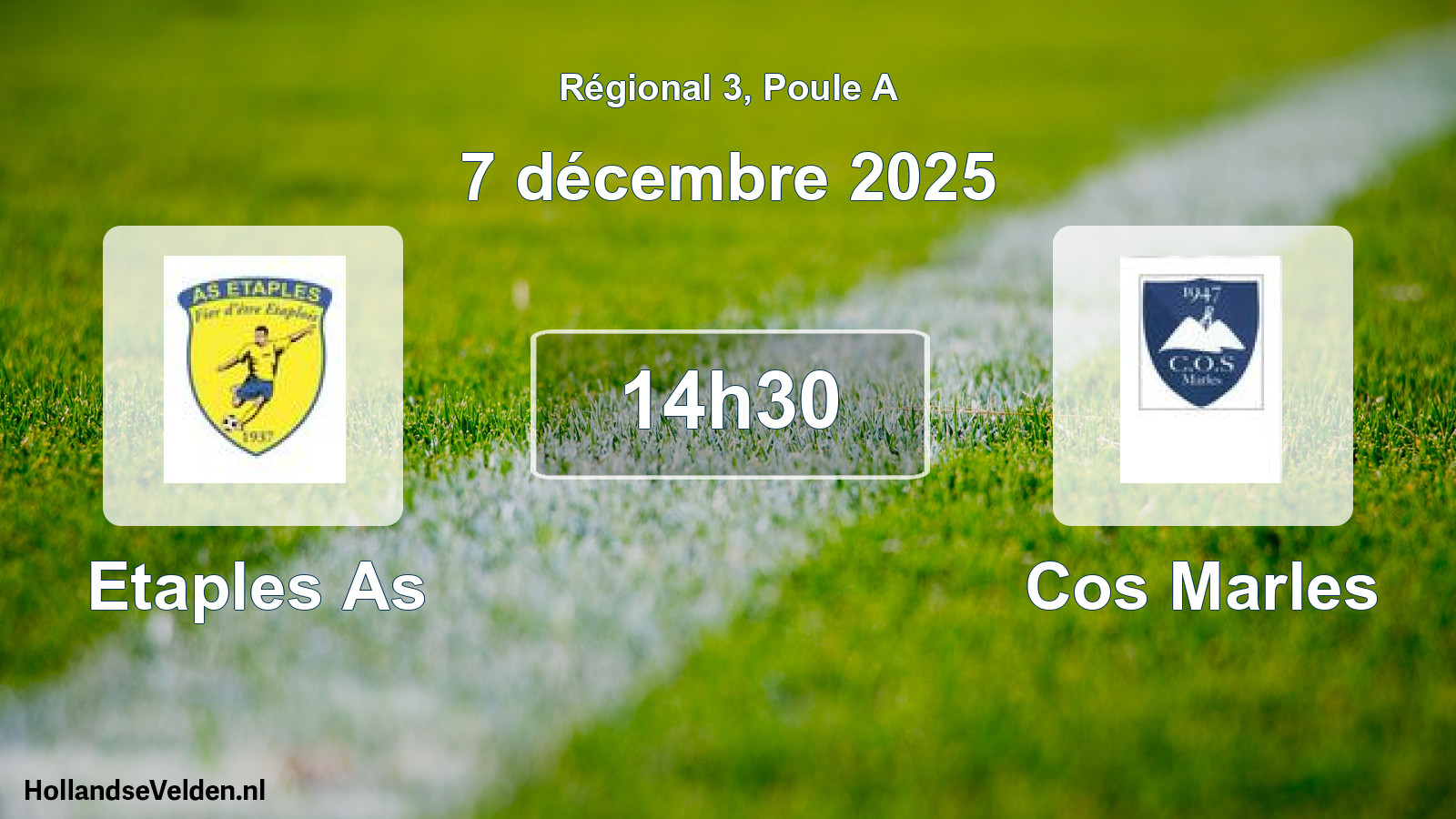 Geplande wedstrijd: Etaples As - Cos Marles (7 décembre 2025)