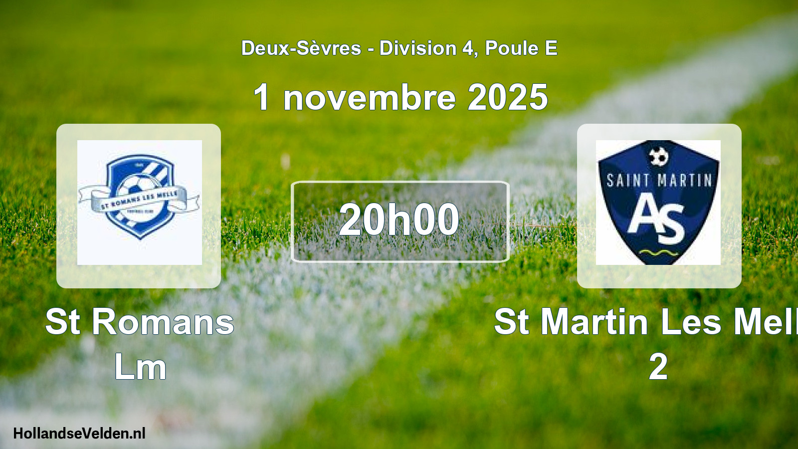 Geplande wedstrijd: St Romans Lm - St Martin Les Melle 2 (1 novembre 2025)