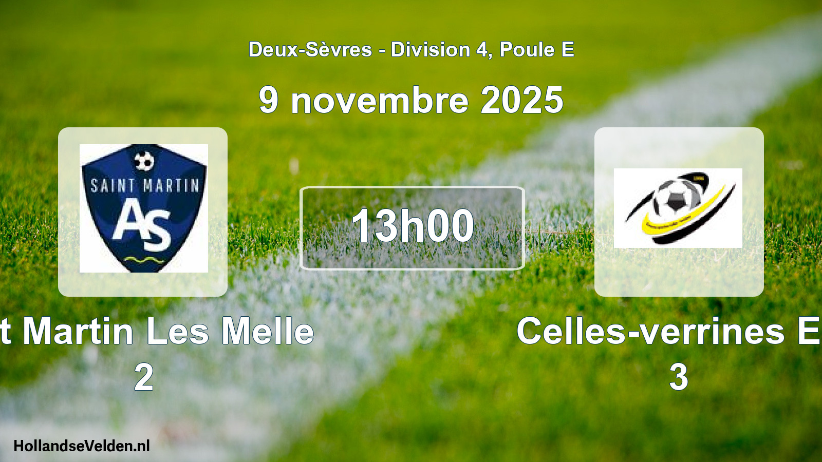 Geplande wedstrijd: St Martin Les Melle 2 - Celles-verrines Es 3 (9 novembre 2025)