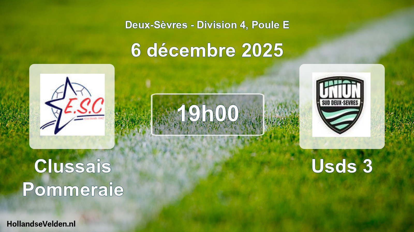 Geplande wedstrijd: Clussais Pommeraie - Usds 3 (6 décembre 2025)