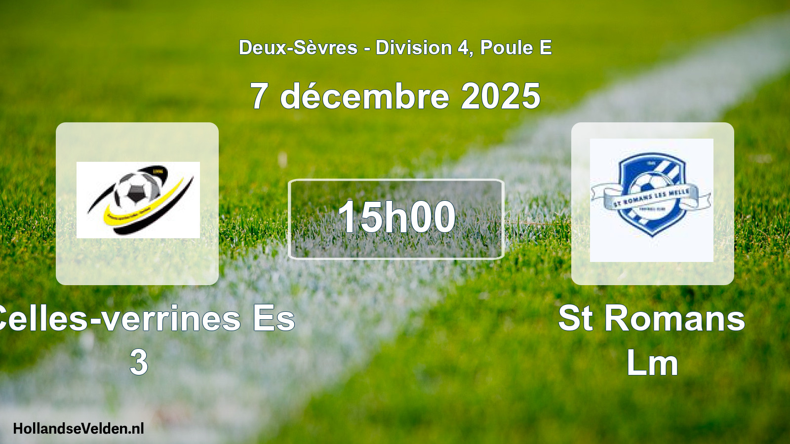 Geplande wedstrijd: Celles-verrines Es 3 - St Romans Lm (7 décembre 2025)