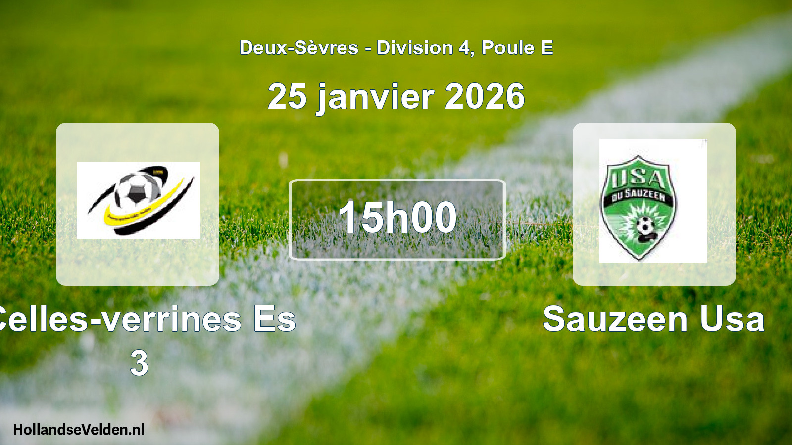 Geplande wedstrijd: Celles-verrines Es 3 - Sauzeen Usa (25 janvier 2026)
