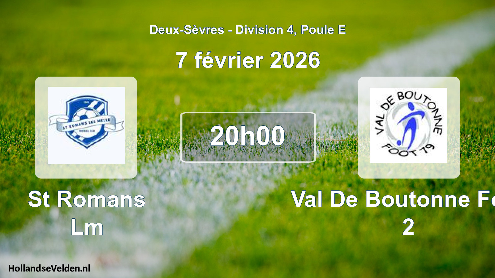 Geplande wedstrijd: St Romans Lm - Val De Boutonne Foot 2 (7 février 2026)