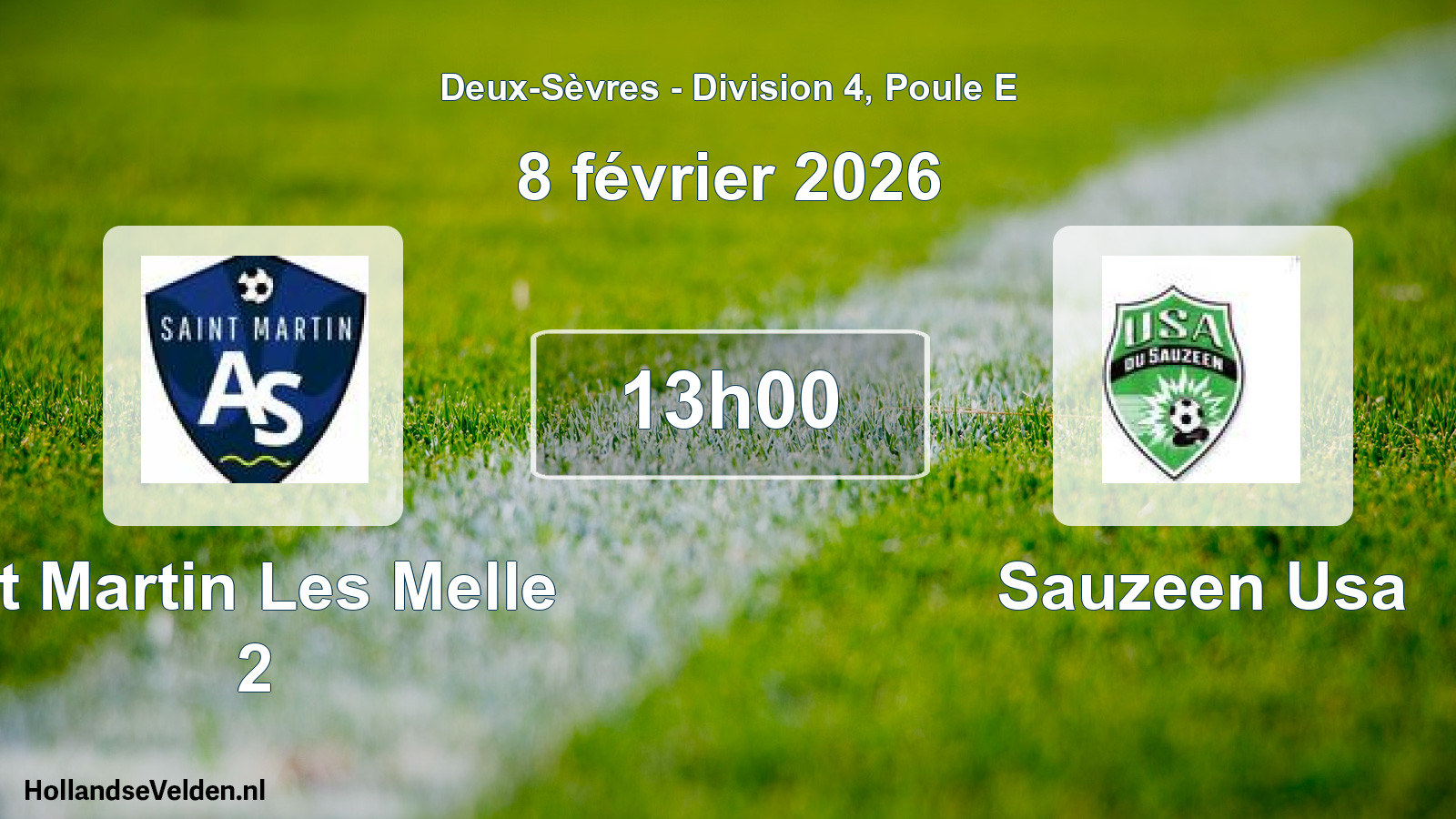 Geplande wedstrijd: St Martin Les Melle 2 - Sauzeen Usa (8 février 2026)