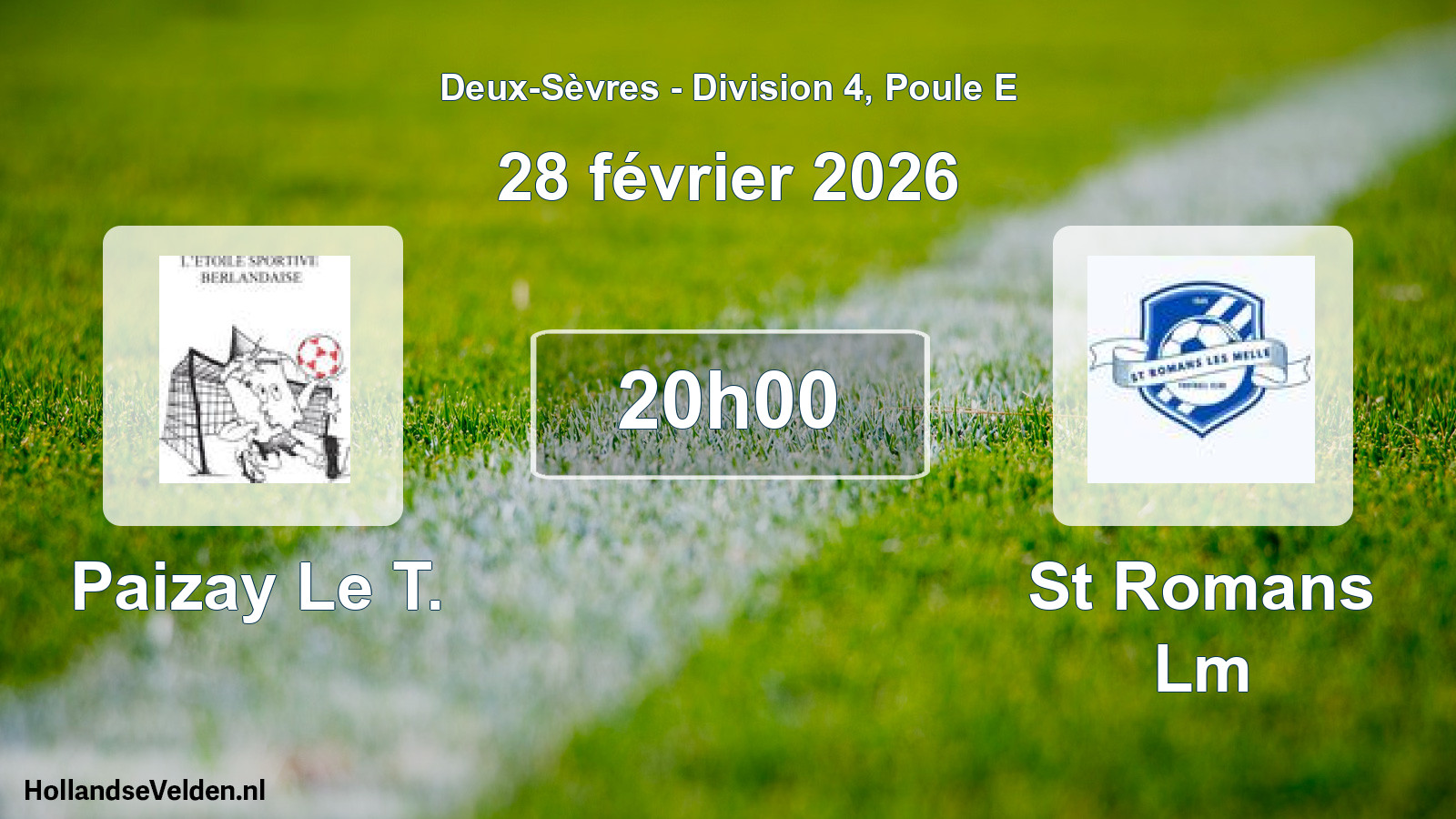 Geplande wedstrijd: Paizay Le T. - St Romans Lm (28 février 2026)