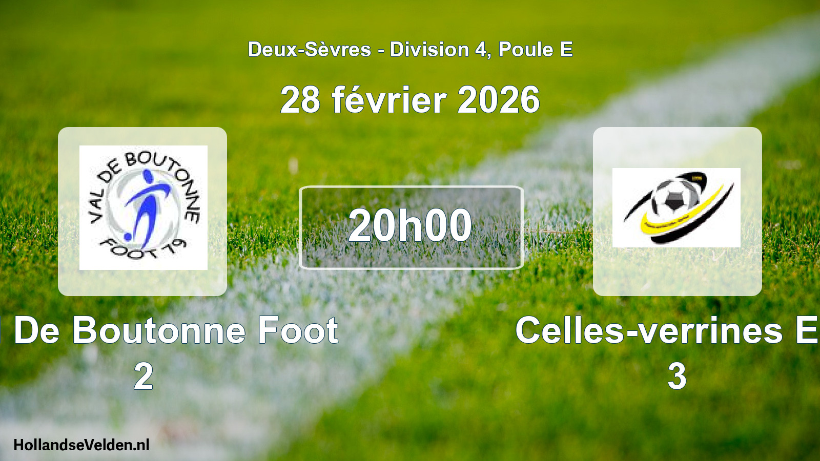 Geplande wedstrijd: Val De Boutonne Foot 2 - Celles-verrines Es 3 (28 février 2026)