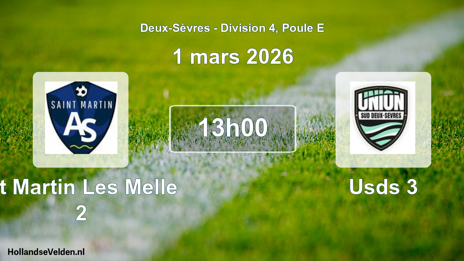 Geplande wedstrijd: St Martin Les Melle 2 - Usds 3 (1 mars 2026)