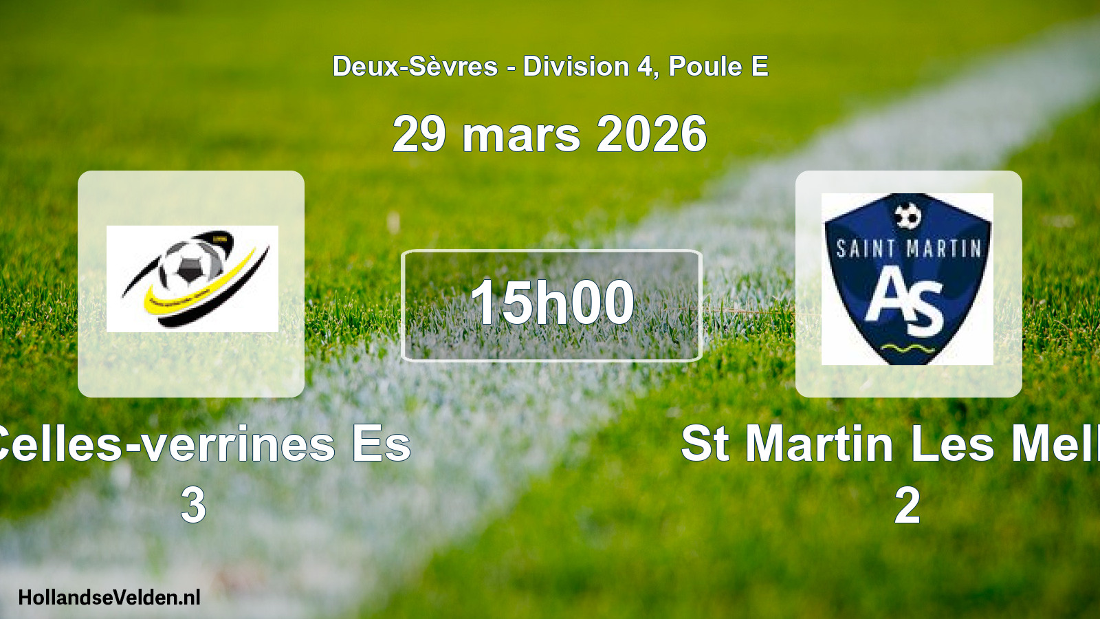 Geplande wedstrijd: Celles-verrines Es 3 - St Martin Les Melle 2 (29 mars 2026)