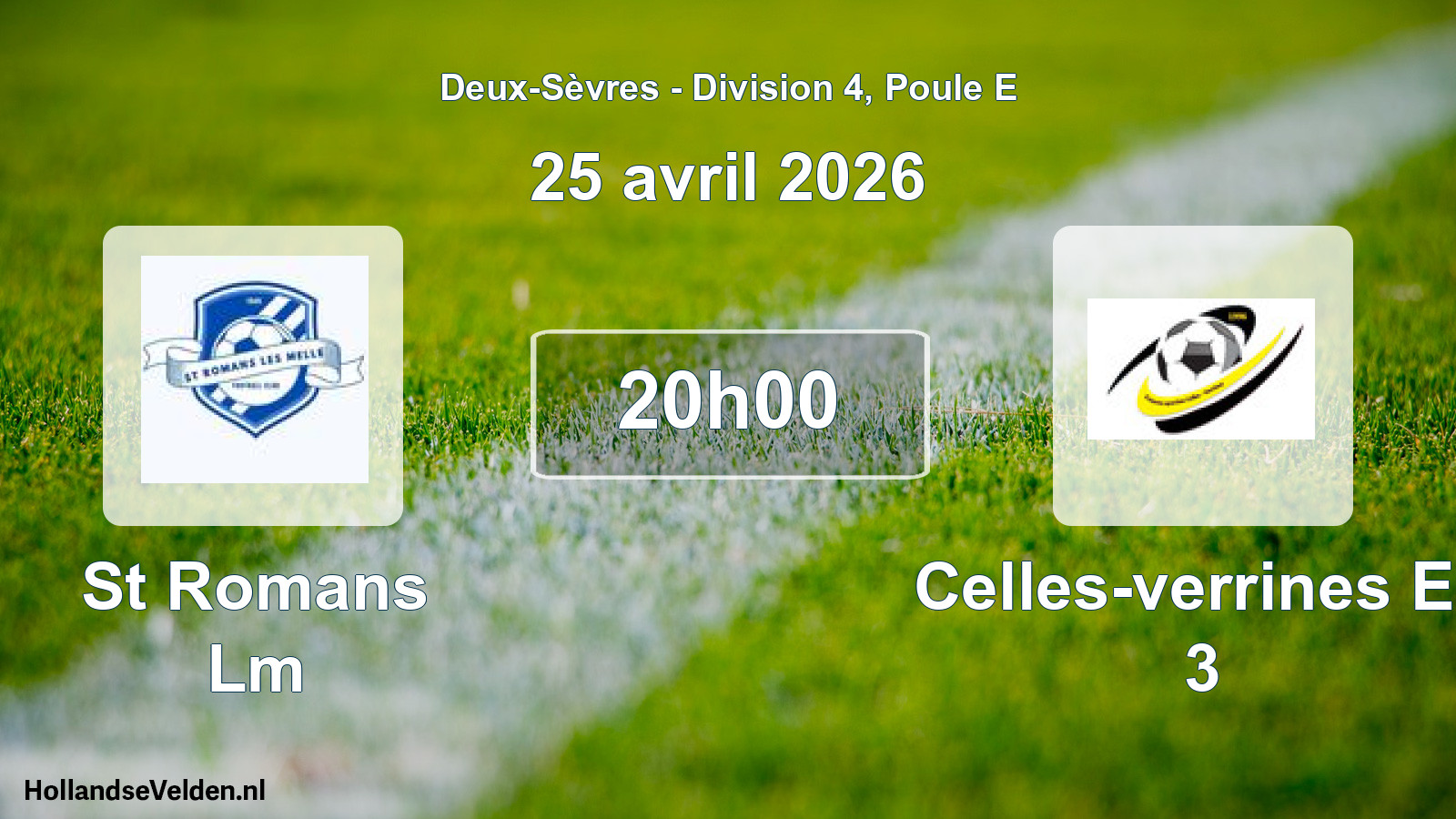 Geplande wedstrijd: St Romans Lm - Celles-verrines Es 3 (25 avril 2026)