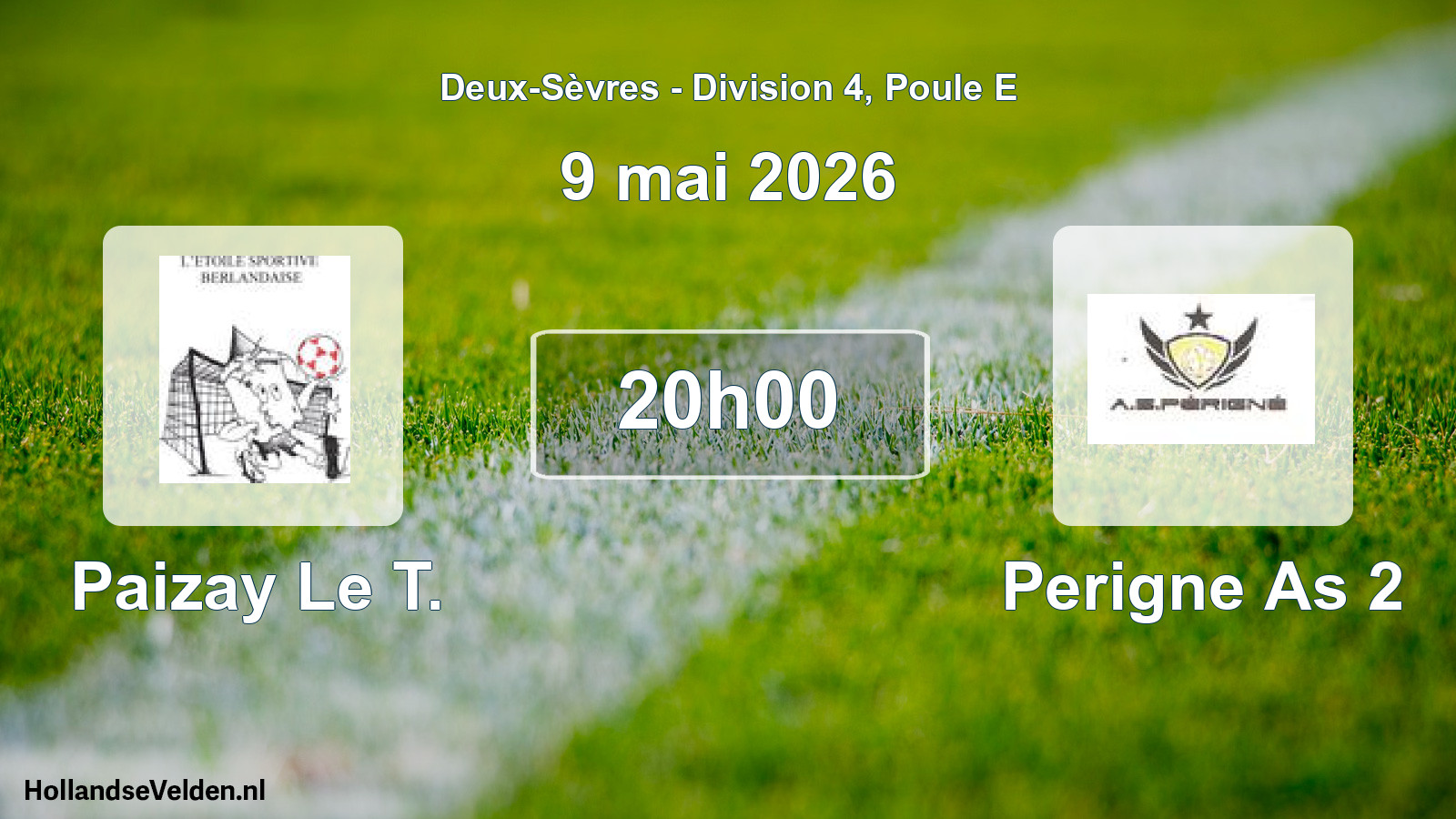 Geplande wedstrijd: Paizay Le T. - Perigne As 2 (9 mai 2026)