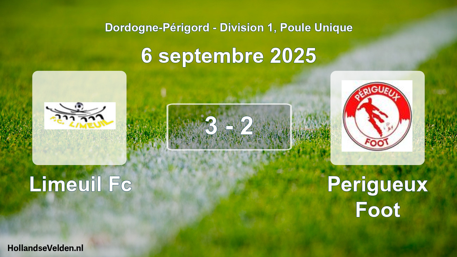 Gespeelde wedstrijd: Limeuil Fc - Perigueux Foot 3 - 2 (6 septembre 2025)