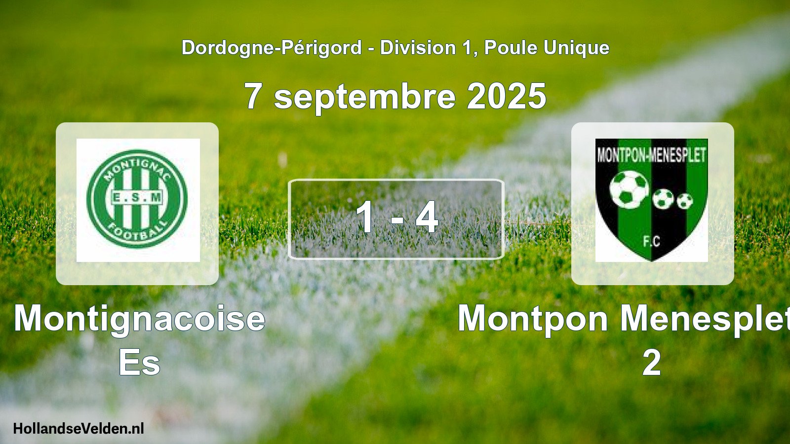 Total number of matches played: Montignacoise Es - Montpon Menesplet Fc 2 1 - 4 (7 September 2025)
