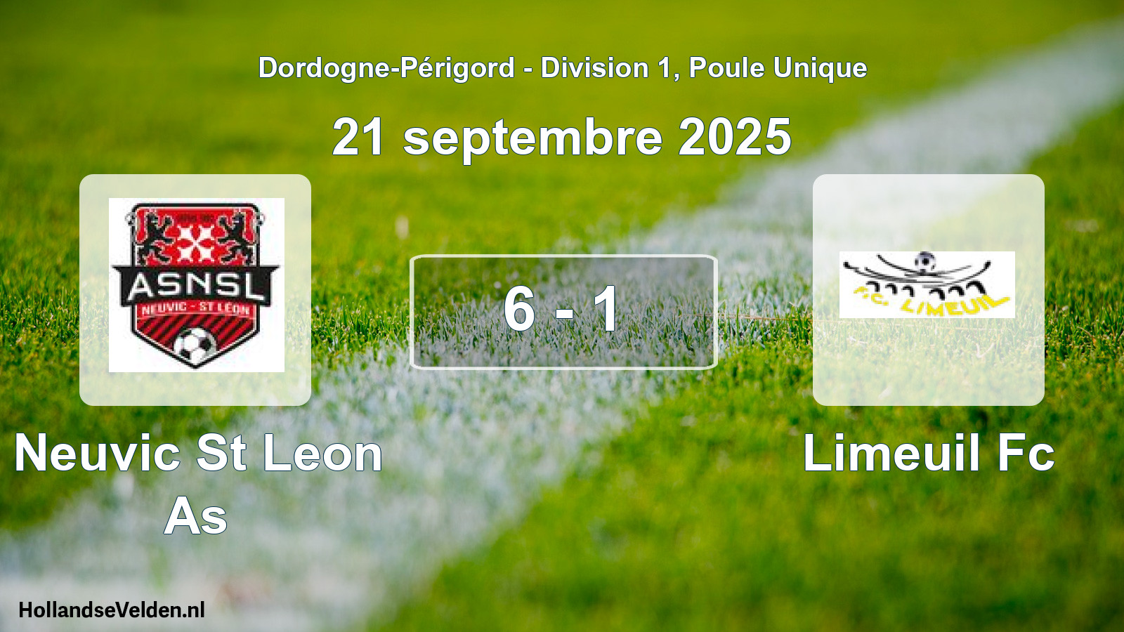 Total number of matches played: Neuvic St Leon As - Limeuil Fc 6 - 1 (21 September 2025)