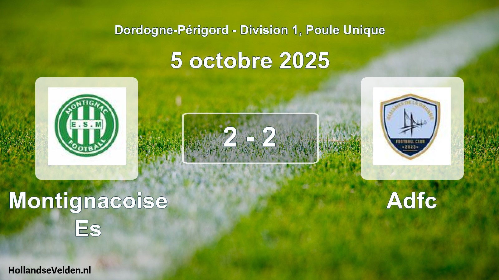 Gespeelde wedstrijd: Montignacoise Es - Adfc 2 - 2 (5 oktober 2025)