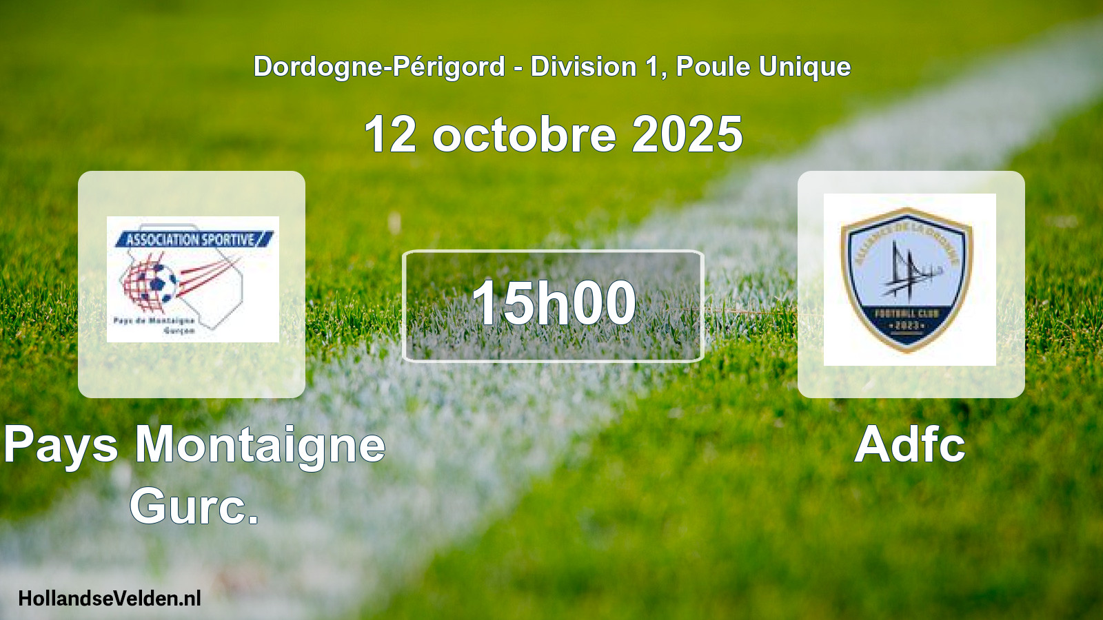 Scheduled Match: Pays Montaigne Gurc. - Adfc (12 October 2025)